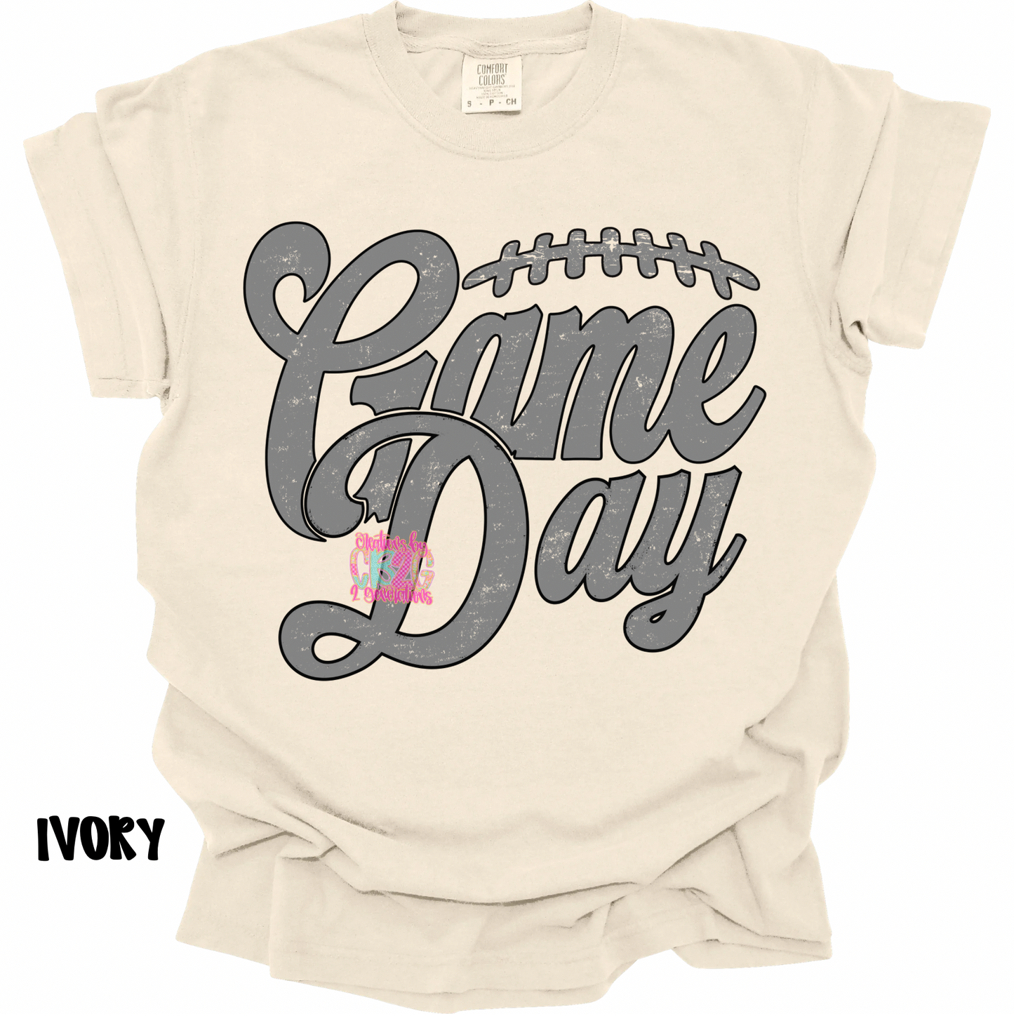 GAME DAY GREY FOOTBALL STITCHES PREORDER