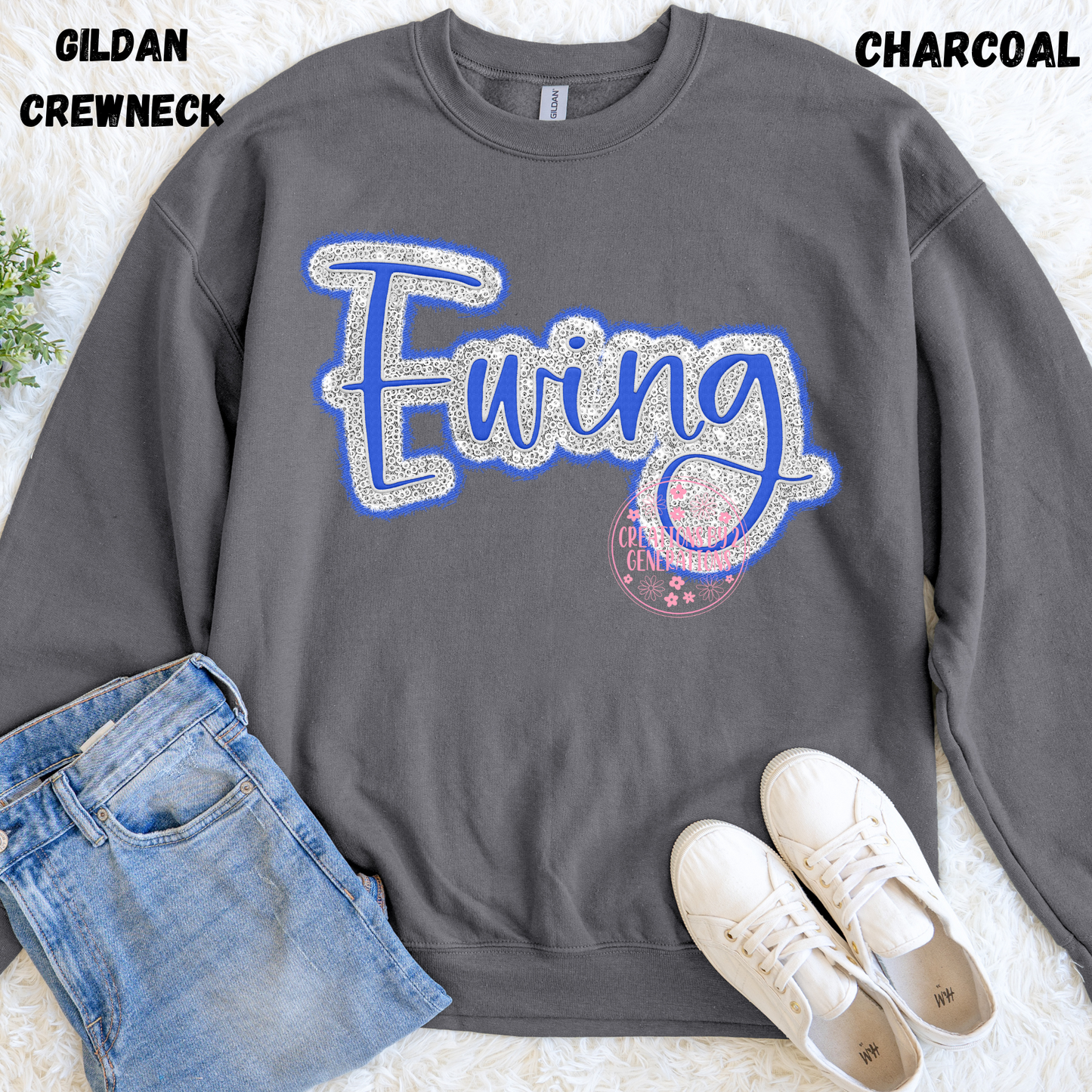 EWING CURSIVE FAUX SEQUINS SWEATSHIRT PREORDER