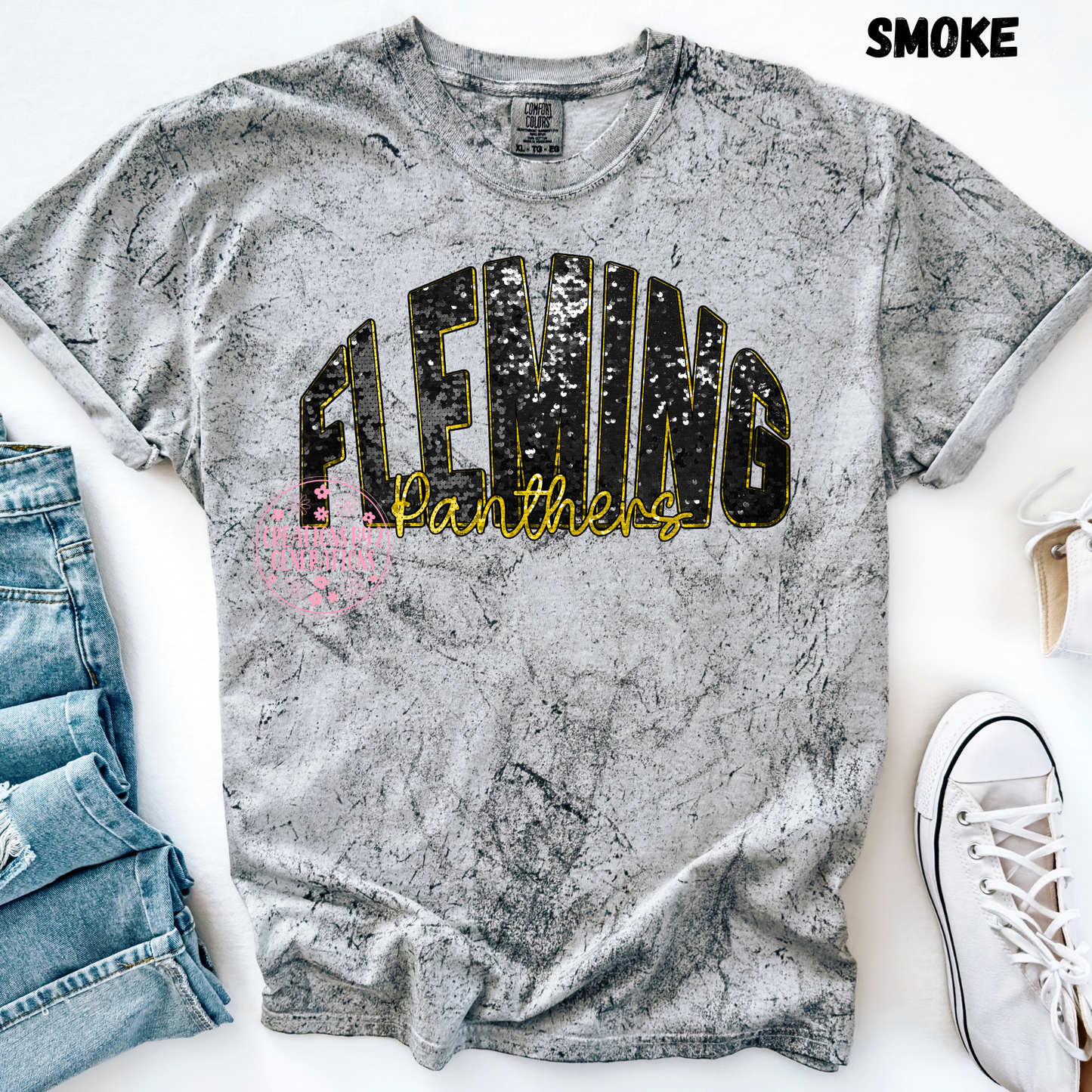 FLEMING PANTHERS FAUX SEQUINS