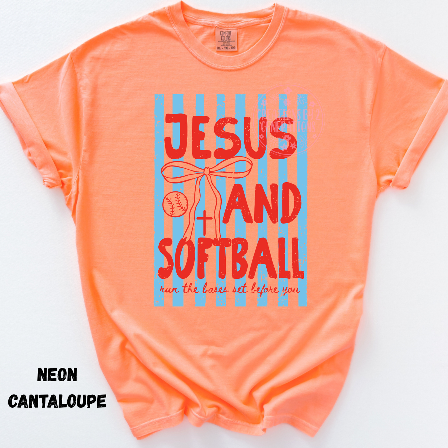 DISTRESSED JESUS AND SOFTBALL BLUE/RED PREORDER