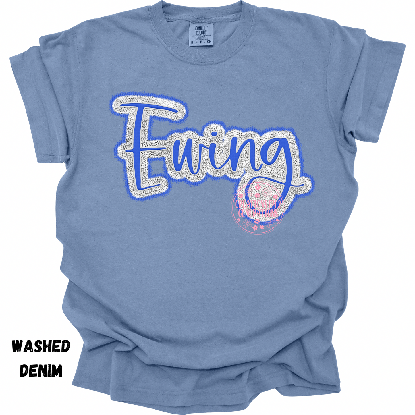 EWING CURSIVE FAUX SEQUINS PREORDER