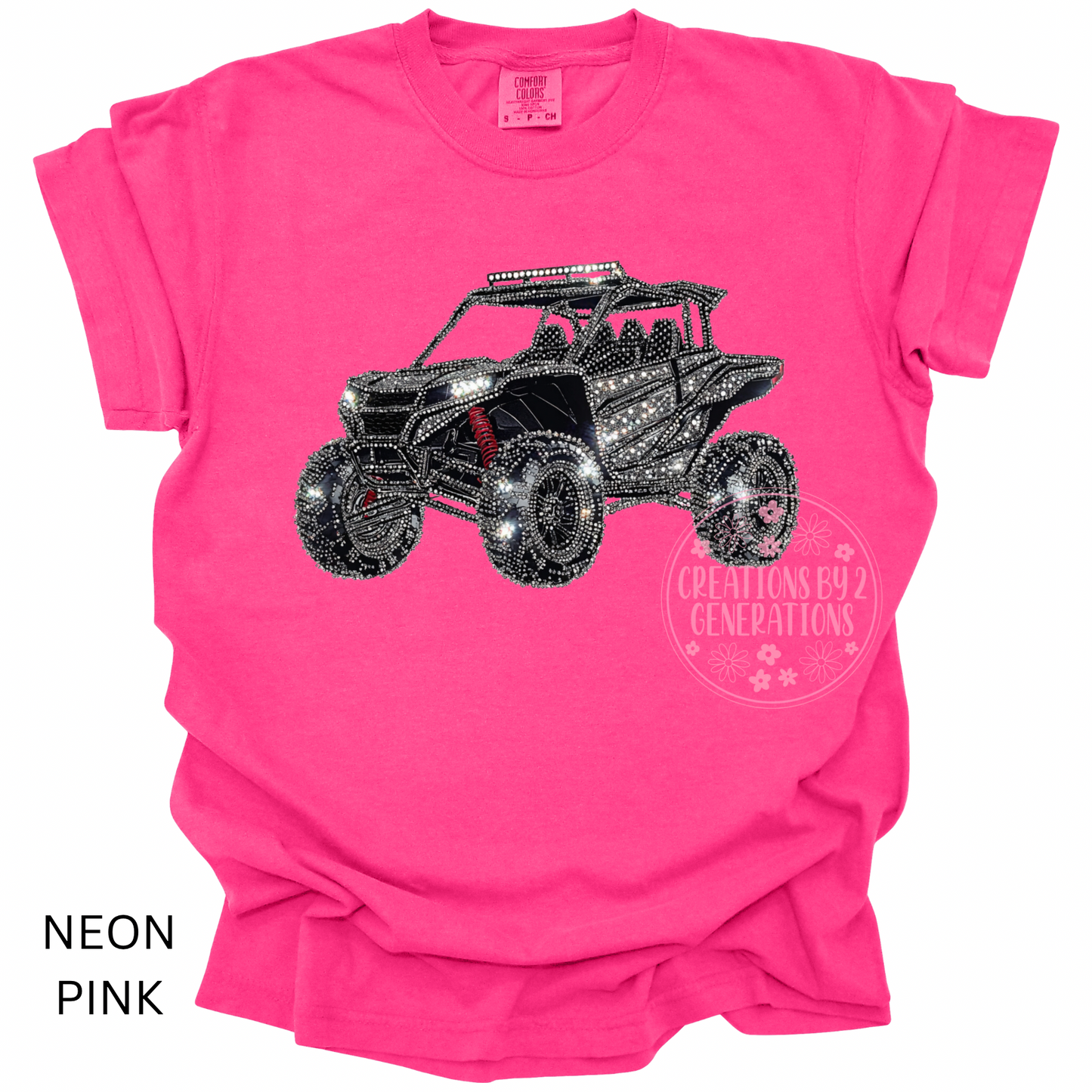 FAUX RHINESTONE SIDE BY SIDE PRINT