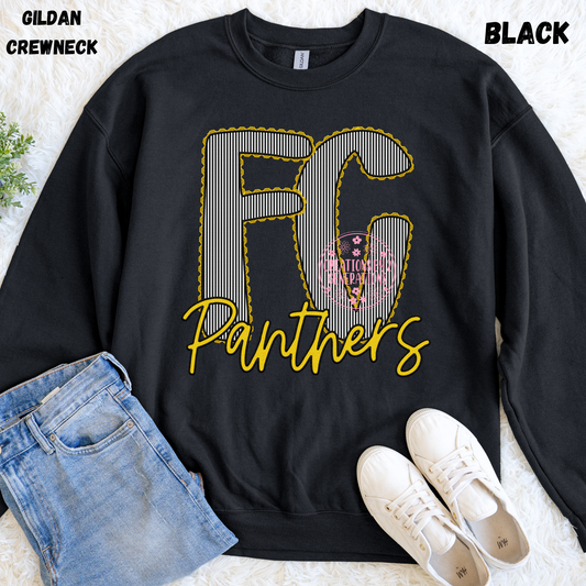 FC STRIPES PANTHERS FAUX EMBROIDERY SWEATSHIRT