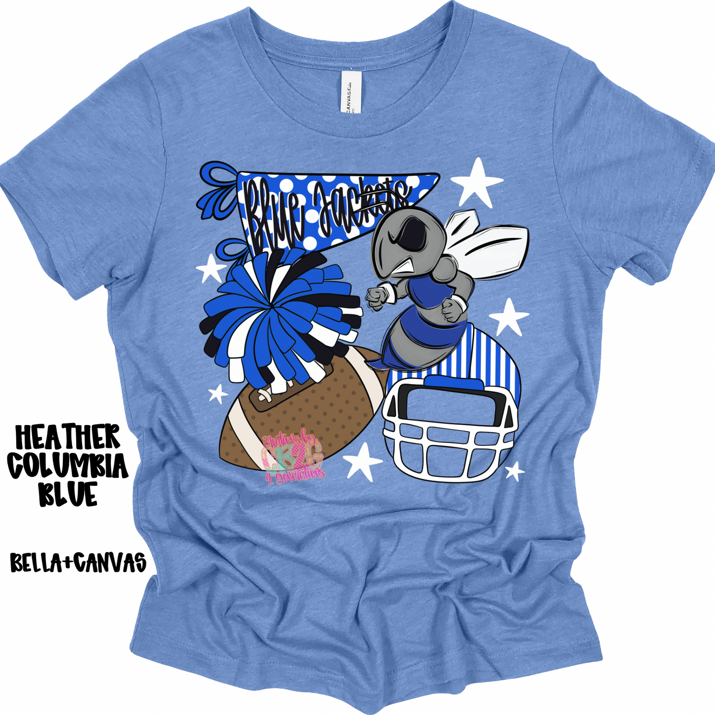 BLUE JACKETS FOOTBALL COLLAGE BELLA+CANVAS PREORDER (TODDLER)