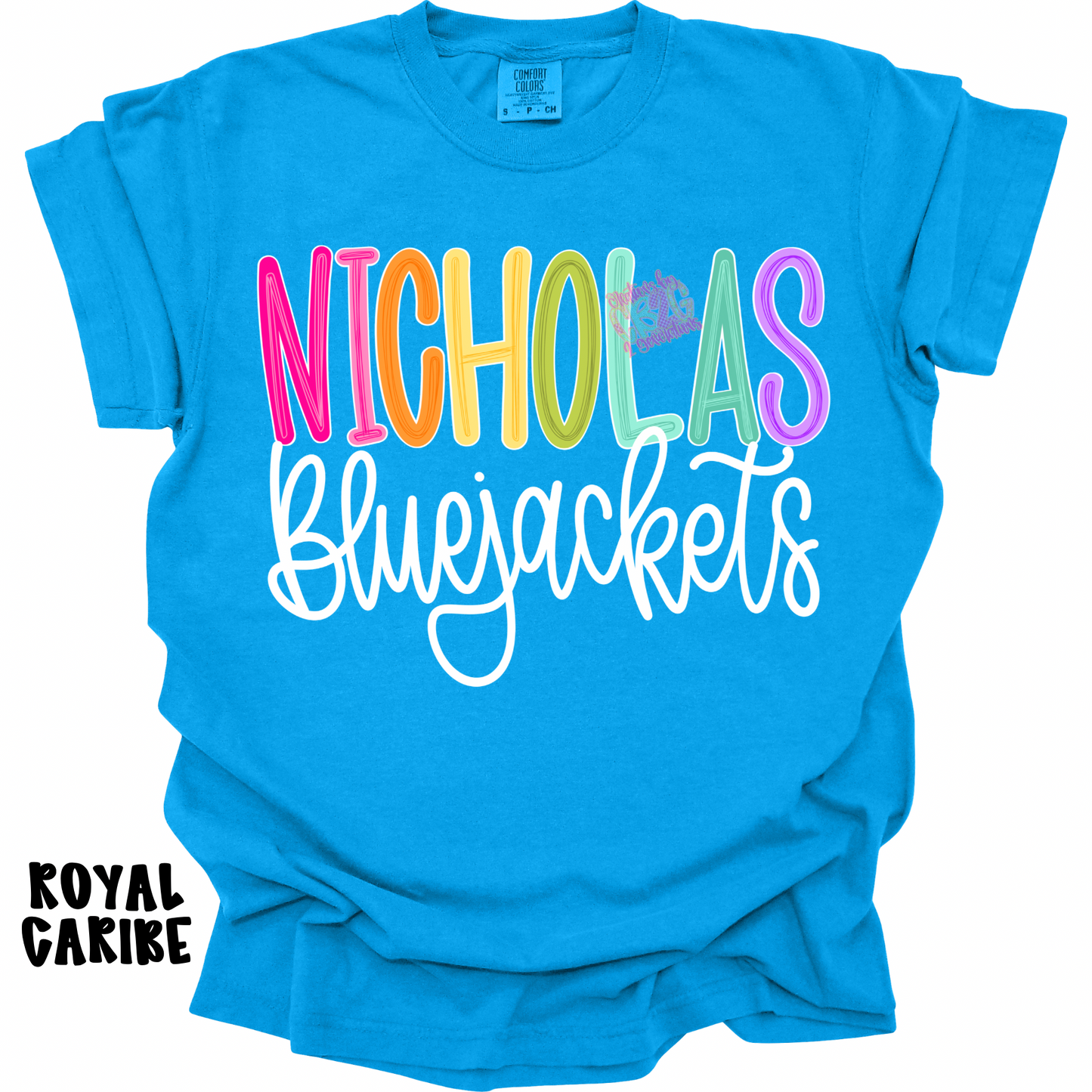 NICHOLAS BLUEJACKETS COLOR POP WITH WHITE CURSIVE PREORDER