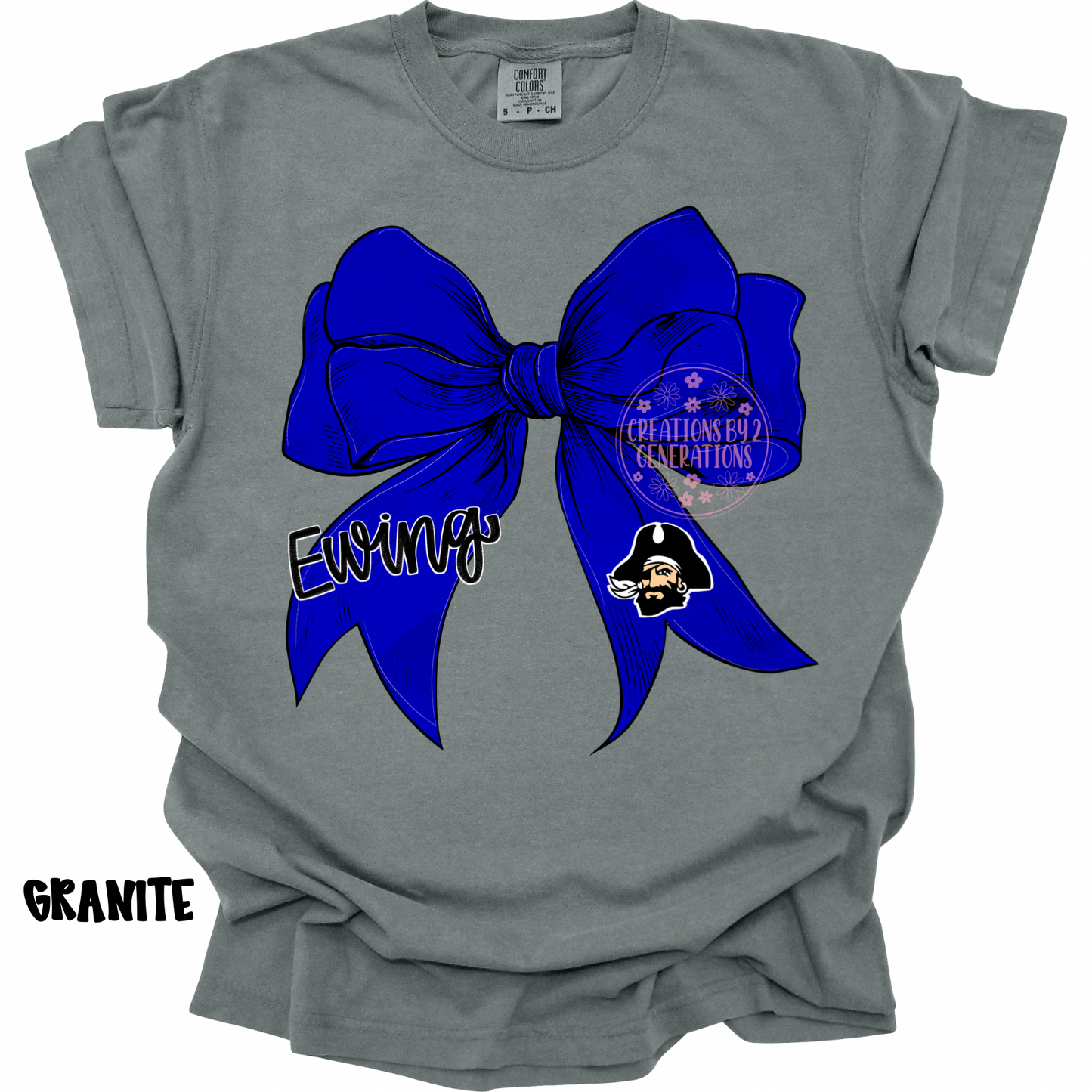 BLUE BOW WITH EWING PIRATE HEAD PREORDER (YOUTH)