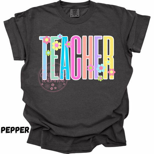 TEACHER COLORFUL WITH FLOWERS PREORDER