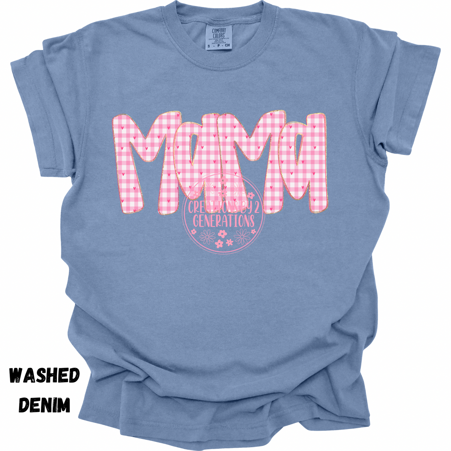 MAMA PINK GINGHAM WITH HEARTS