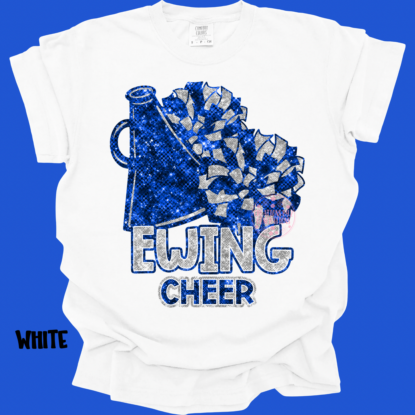 EWING CHEER BLUE/SILVER FAUX SEQUINS PREORDER
