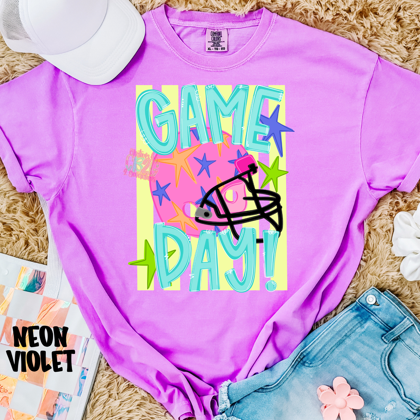 GAME DAY PINK HELMET WITH STRIPES COLORFUL PREORDER