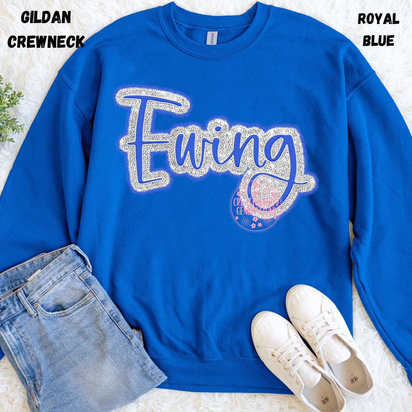 EWING CURSIVE FAUX SEQUINS SWEATSHIRT PREORDER