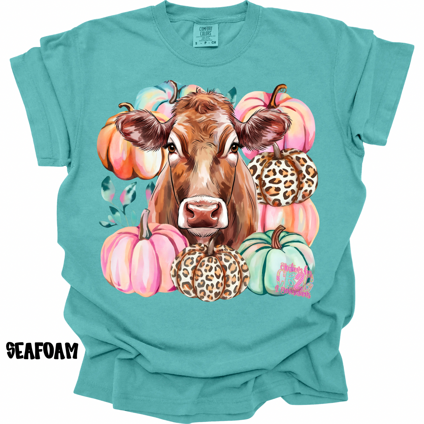 COW WITH PUMPKIN PINK/TEAL PREORDER