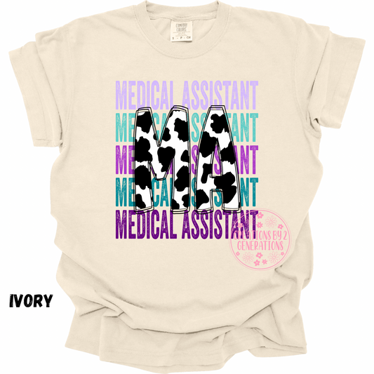 MA MEDICAL ASSISTANT COW PRINT PREORDER