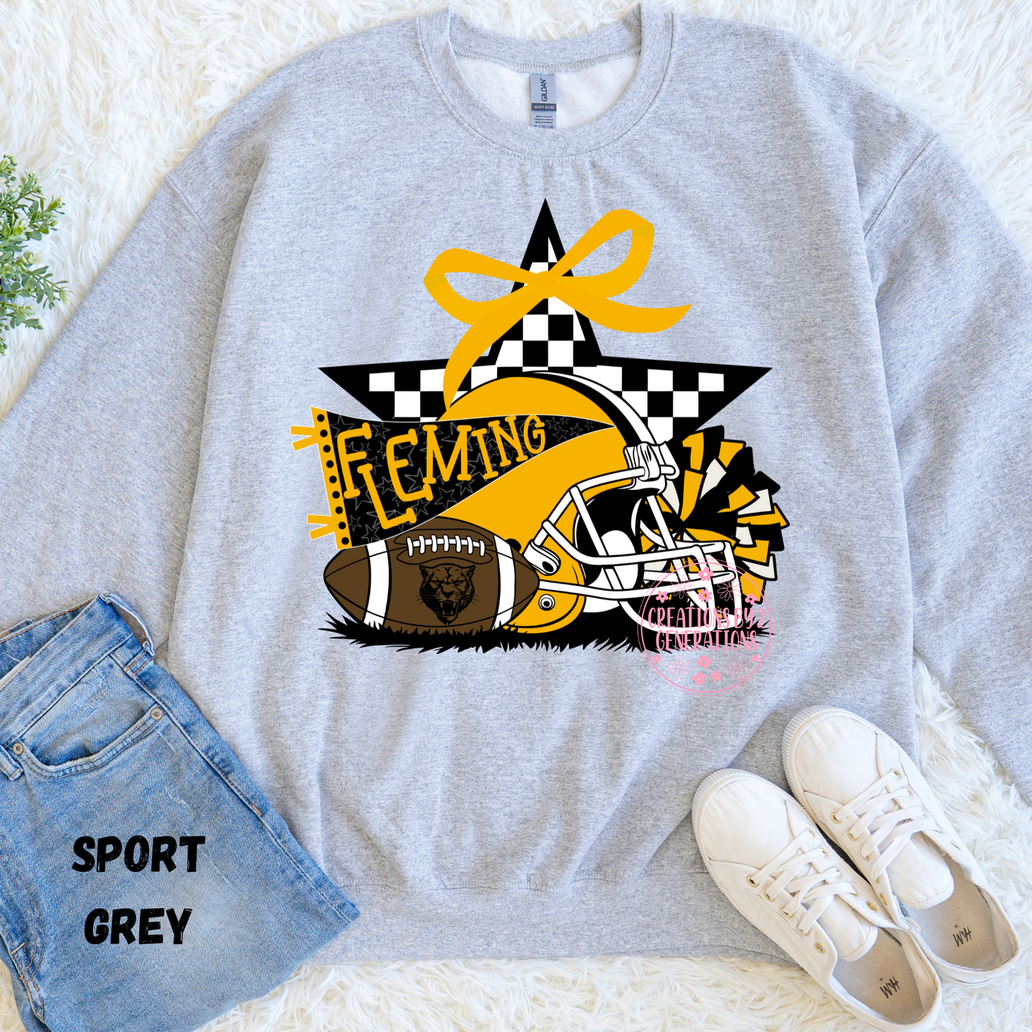 FLEMING FOOTBALL WITH CHECKERED STAR PRINT