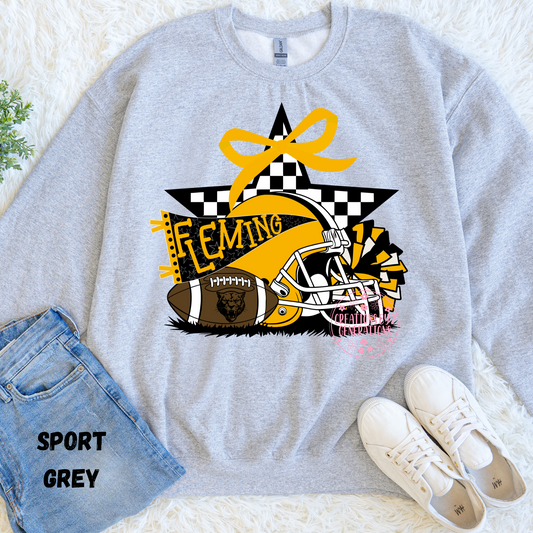 FLEMING FOOTBALL WITH CHECKERED STAR PRINT