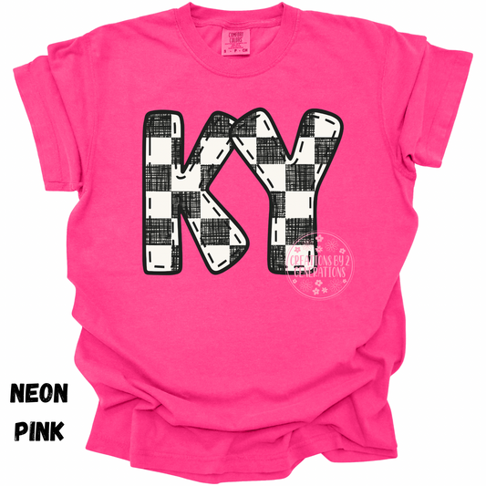 KY BLACK AND WHITE CHECKERED PRINT