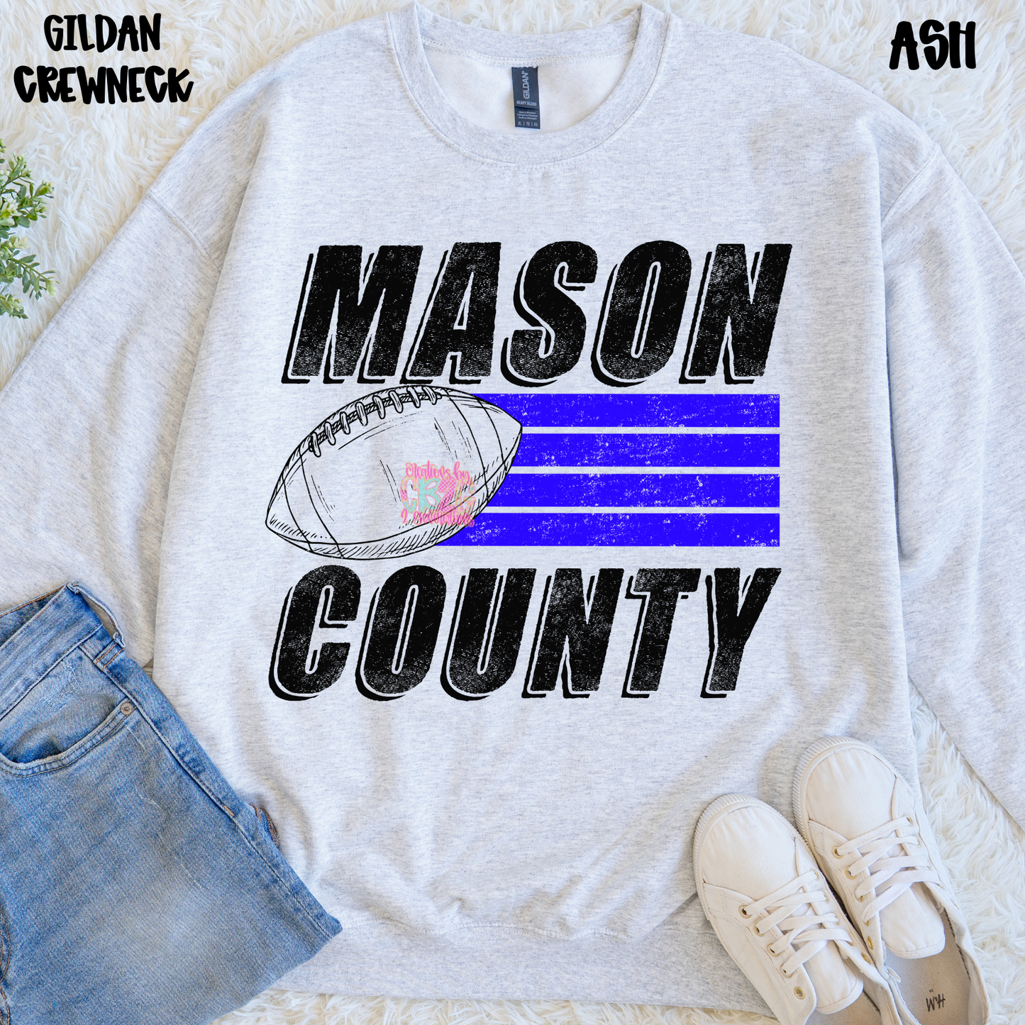 MASON COUNTY FOOTBALL BLUE STRIPES SWEATSHIRT PREORDER