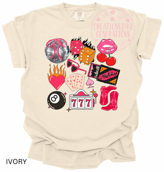 PINK VEGAS COLLEGE PRINT