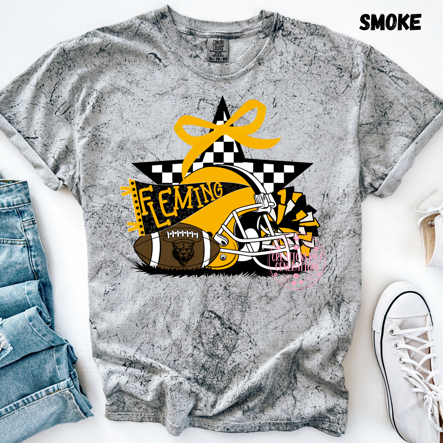 FLEMING FOOTBALL WITH CHECKERED STAR PRINT