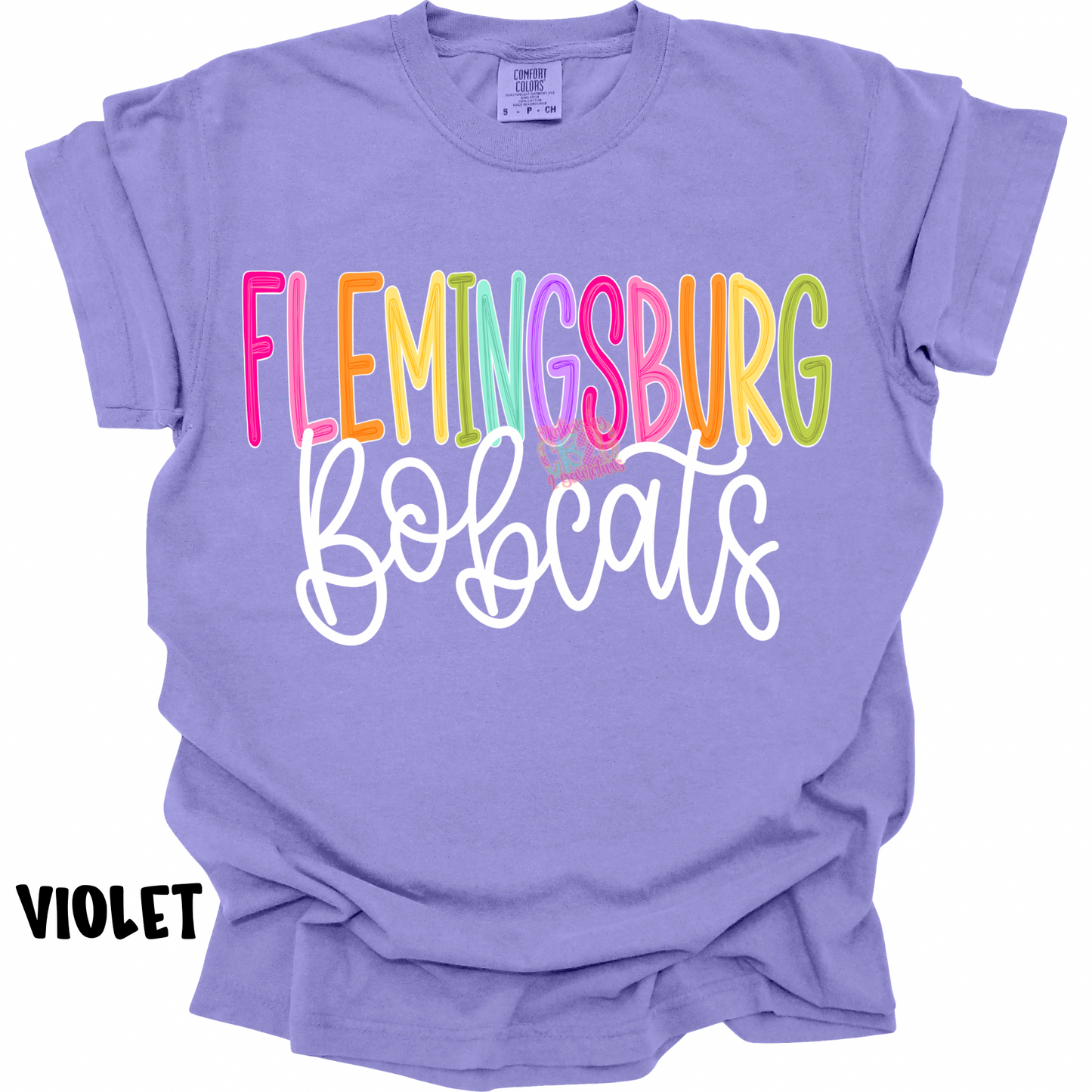 FLEMINGSBURG BOBCATS COLOR POP WITH WHITE CURSIVE PREORDER