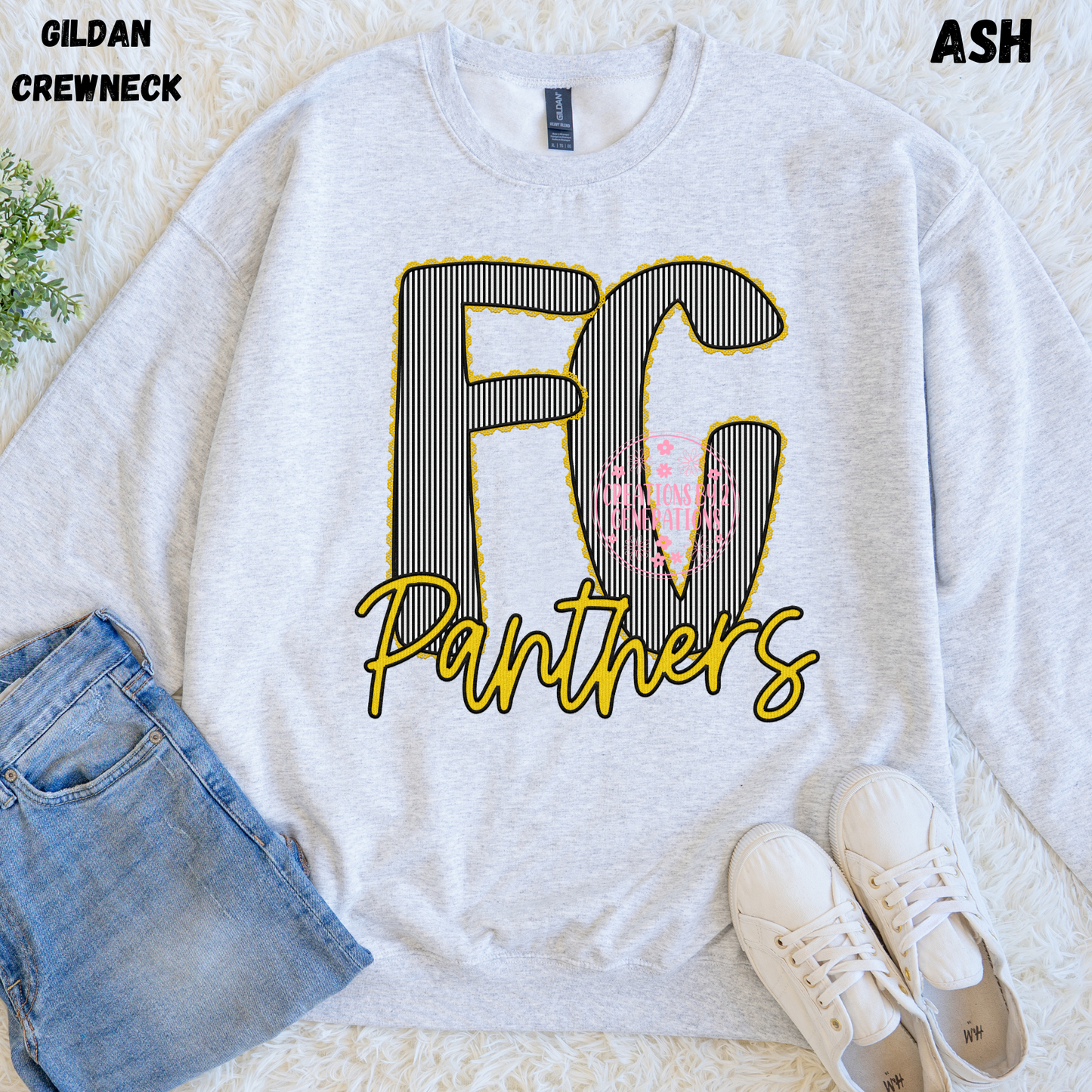 FC STRIPES PANTHERS FAUX EMBROIDERY SWEATSHIRT