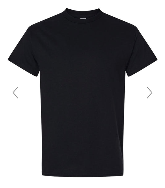 MEDIUM BLACK GILDAN - HEAVY COTTON T-SHIRT 5000