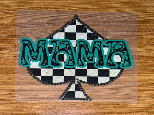 MAMA TEAL & CHECKERED PRINT