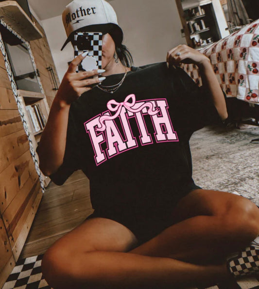 PINK FAITH BOW PRINT