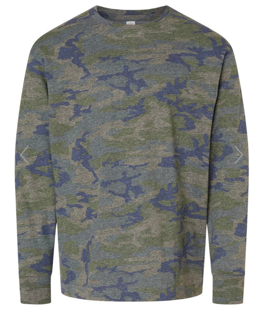 YOUTH LARGE VINTAGE CAMO LAT - YOUTH FINE JERSEY LONG SLEEVE TEE - 6201