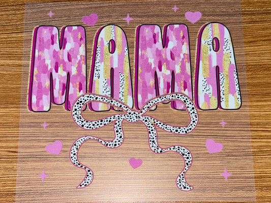 MAMA PINK AND GOLD WITH DOT BOW (PRINT ONLY)