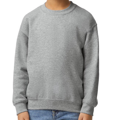YOUTH SMALL SPORT GREY GILDAN - HEAVY BLEND YOUTH SWEATSHIRT - 18000B