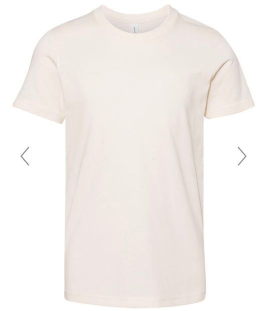 YOUTH SMALL NATURAL BELLA + CANVAS - YOUTH JERSEY TEE - 3001Y