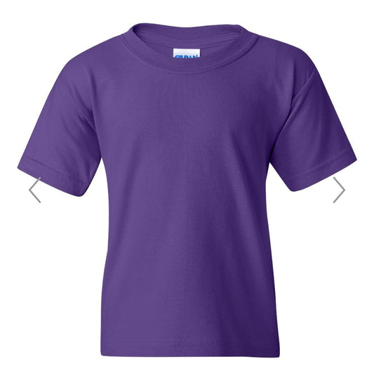 YOUTH SMALL PURPLE GILDAN - HEAVY COTTON YOUTH T-SHIRT - 5000B