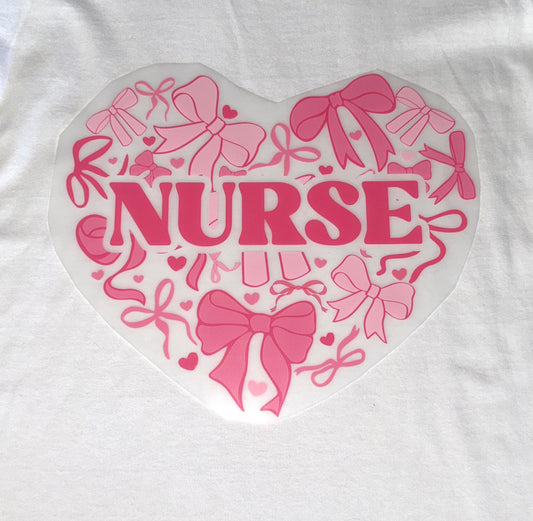 NURSE HEART BOWS PRINT