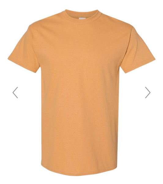 LARGE OLD GOLD GILDAN - HEAVY COTTON T-SHIRT 5000