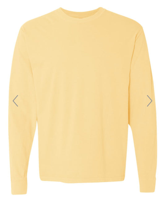 MEDIUM BUTTER COMFORT COLORS - GARMENT-DYED HEAVYWEIGHT LONG SLEEVE T-SHIRT - 6014