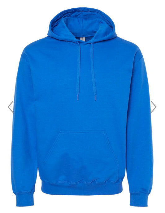 LARGE ROYAL GILDAN - SOFTSTYLE MIDWEIGHT HOODED SWEATSHIRT