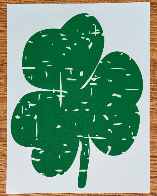 DISTRESSED GREEN SHAMROCK PRINT
