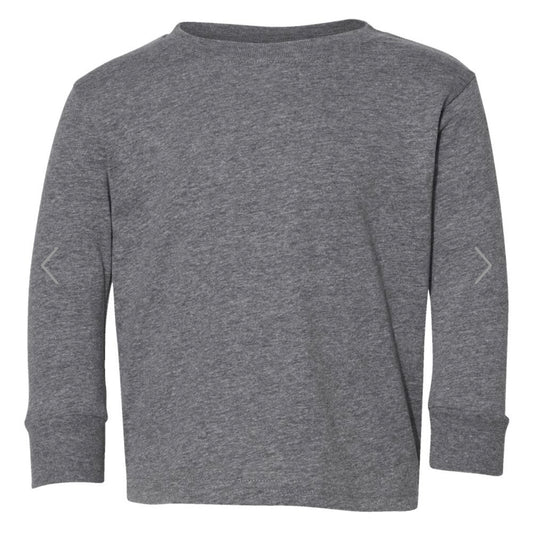 SIZE 5/6 GRANITE HEATHER RABBIT SKINS - TODDLER FINE JERSEY LONG SLEEVE TEE - 3302