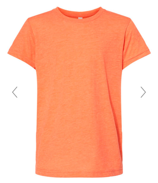 YOUTH LARGE ORANGE TRIBLEND BELLA + CANVAS - YOUTH TRIBLEND TEE - 3413Y