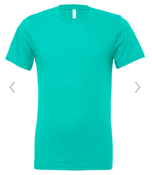 LARGE TEAL BELLA + CANVAS - JERSEY TEE - 3001