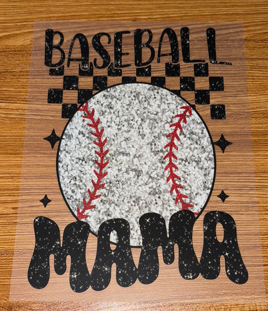 BASEBALL MAMA FAUX GLITTER (PRINT ONLY)