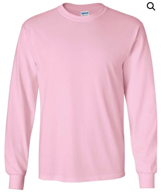 3X LIGHT PINK GILDAN HEAVY COTTON LONG SLEEVE T-SHIRT - 5400