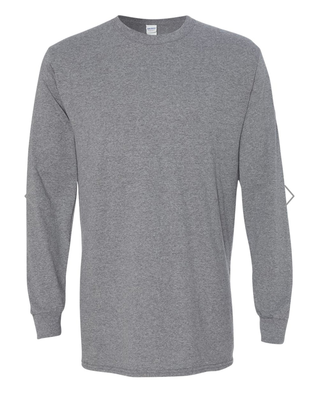 XL GRAPHITE HEATHER GILDAN HEAVY COTTON LONG SLEEVE T-SHIRT - 5400