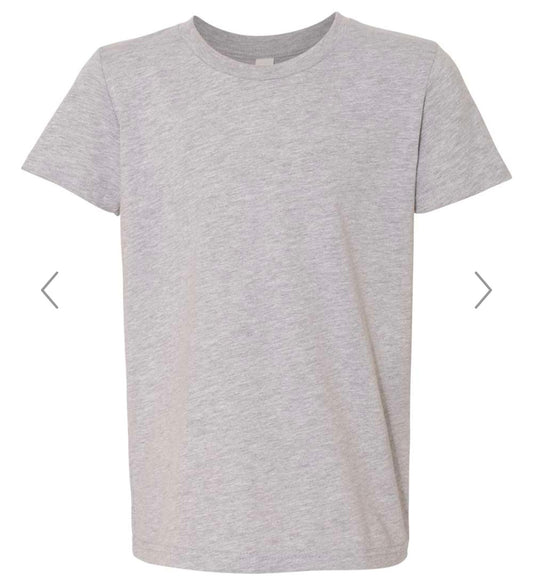 YOUTH MEDIUM ATHLETIC HEATHER BELLA + CANVAS - YOUTH CVC JERSEY TEE - 3001YCVC