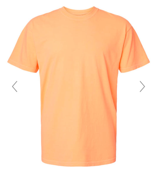 2X NEON CANTALOUPE COMFORT COLORS-GARMENT-DYED HEAVYWEIGHT T-SHIRT-1717
