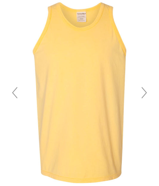 2X SUMMER SQUASH YELLOW COMFORTWASH BY HANES - GARMENT-DYED UNISEX TANK TOP - GDH300