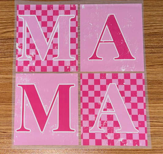 MAMA STACKED PINK CHECKERED (PRINT ONLY)