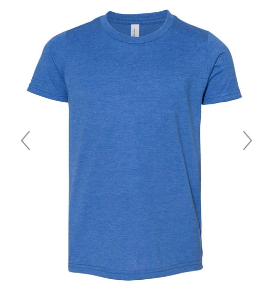 YOUTH XL HEATHER TRUE ROYAL BELLA + CANVAS-YOUTH CVC JERSEY TEE-3001YCVC