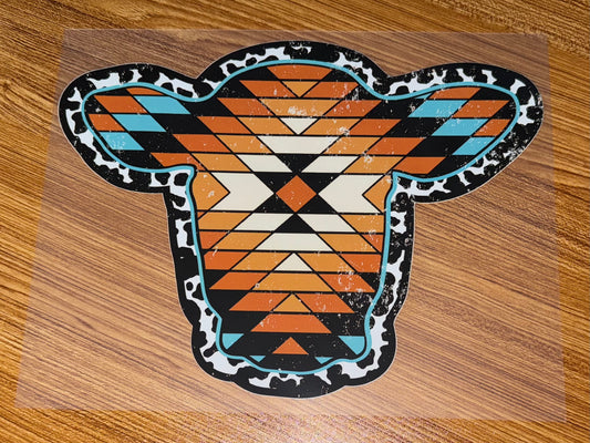 AZTEC COW HEAD PRINT